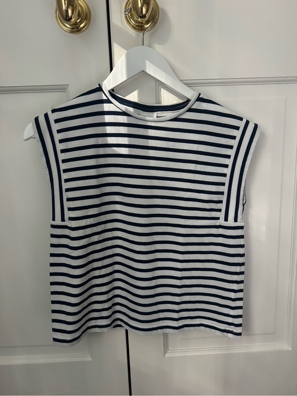 NWOT- Zara Girls White & Navy Striped Sleeveless Tank